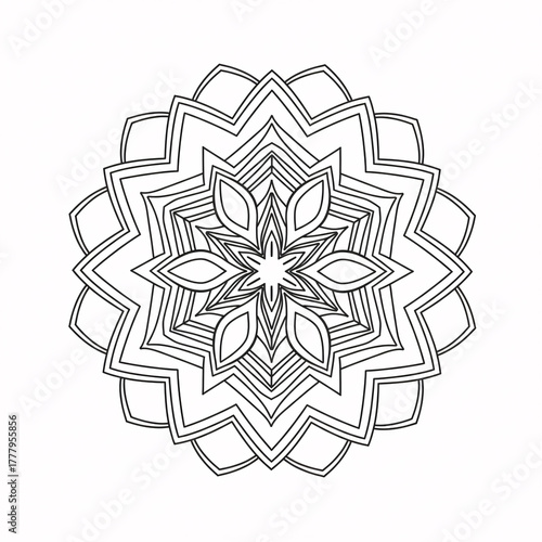 Mandala Coloring Page Clean Line Art