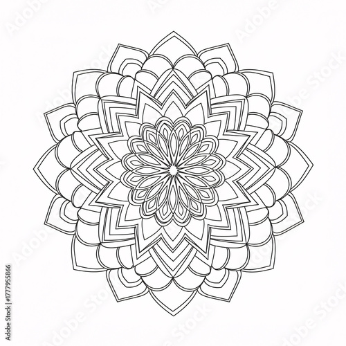 Mandala Coloring Page Clean Line Art