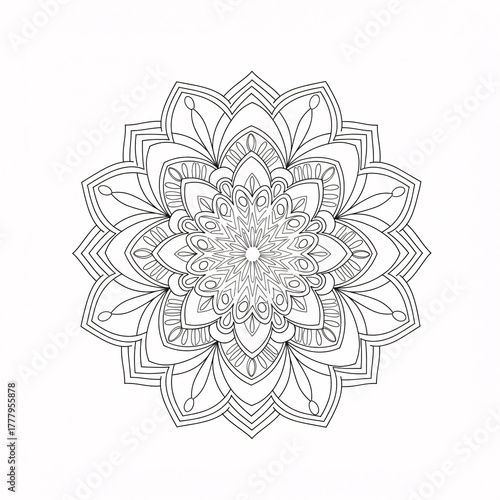 Mandala Coloring Page Clean Line Art