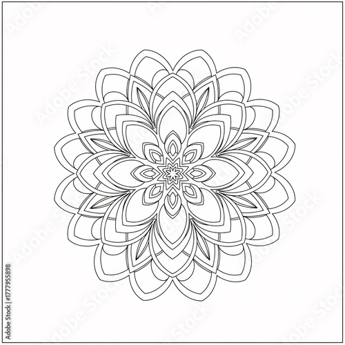 Mandala Coloring Page Clean Line Art
