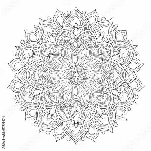 Mandala Coloring Page Clean Line Art