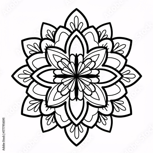 Mandala Coloring Page Clean Line Art