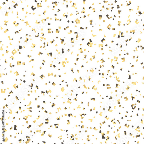 Gold Glitter Falling on a White Background for Festive Celebrations and Decor...