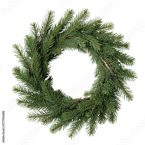 Green Evergreen Wreath Perfect for Seasonal Decorations and Festive Events