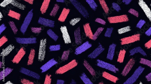 Colorful seamless pattern with abstract shapes in vibrant hues ideal for background design and textile applications