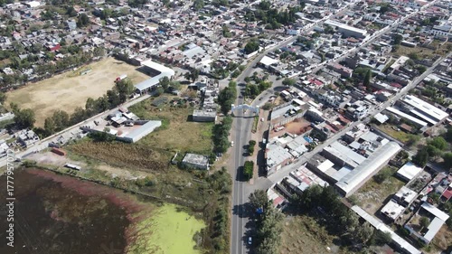 Aerial Drone View, Janitzio town, Michoacan.