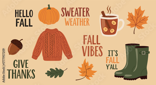 Cozy autumn elements sweater weather, fall vibes, and seasonal delights