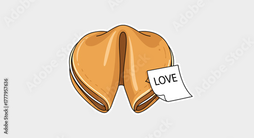 Fortune cookie with love message
