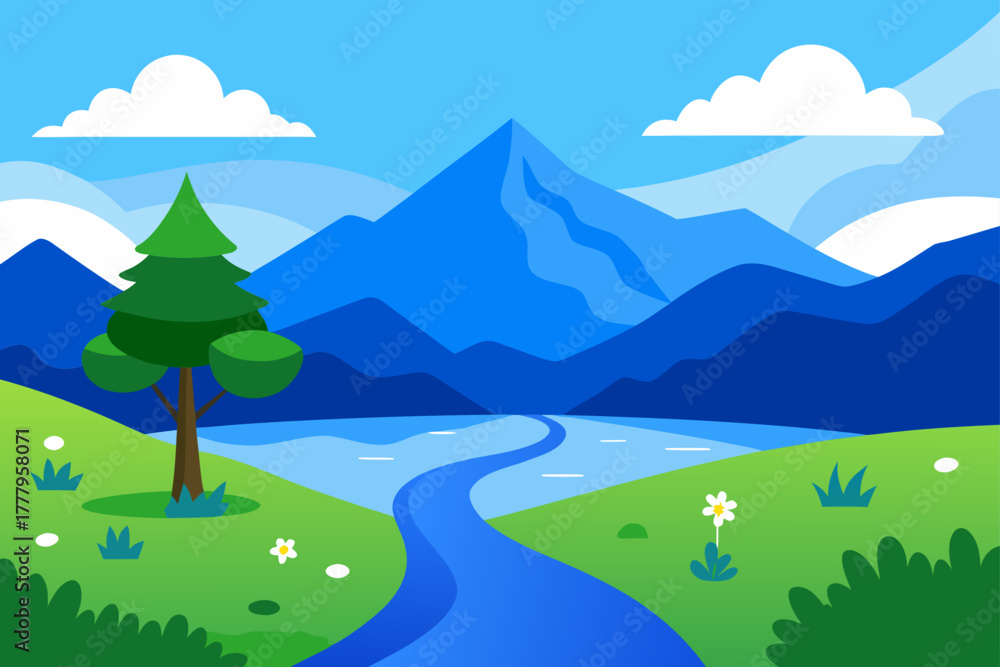 Obraz premium Landscape with river view