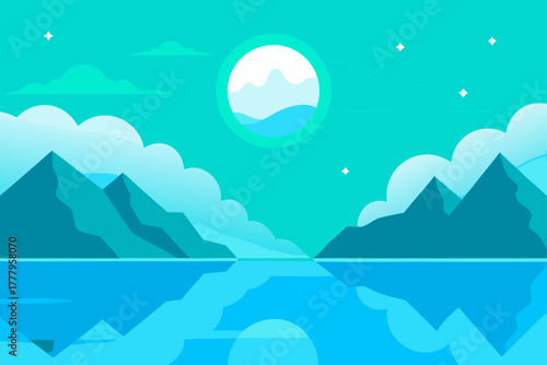 Landscape with mountain lake