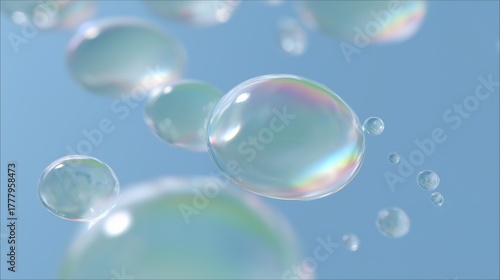 Wallpaper Mural A mesmerizing array of soap bubbles floating gracefully against a serene backdrop Torontodigital.ca