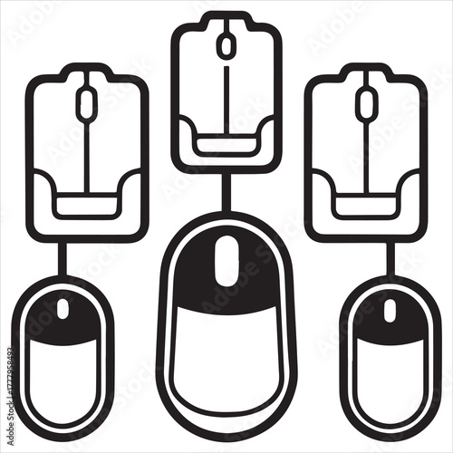 computer mouse icon set vector
