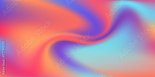 Color mix. Modern blurred texture. Fluid gradient mesh. Abstract wavy background. Liquid vibrant colour flow. Template for posters, ad banners, brochures, flyers, covers, websites. EPS vector image.