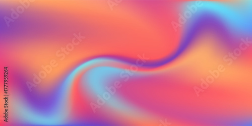 Color mix. Modern blurred texture. Fluid gradient mesh. Abstract wavy background. Liquid vibrant colour flow. Template for posters, ad banners, brochures, flyers, covers, websites. EPS vector image.