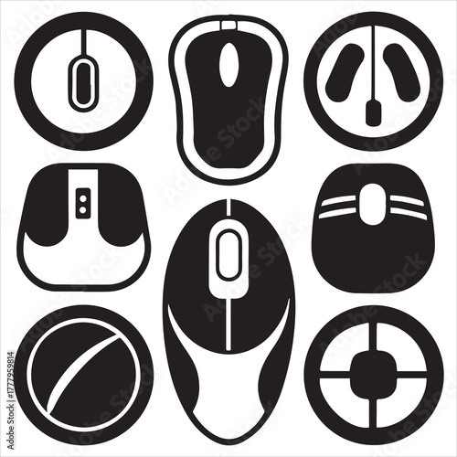 computer mouse icon set vector