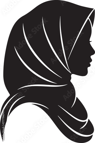 Silhouette of a woman wearing hijab showcasing cultural identity and tradition