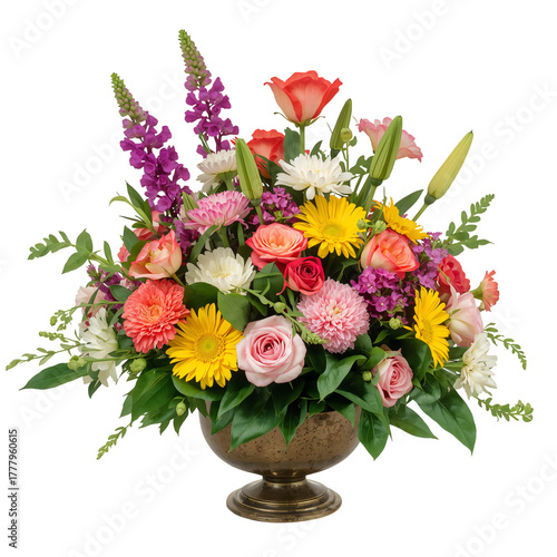 Colorful Flower Arrangement in a Decorative Vase With Roses and Daisies at a ...