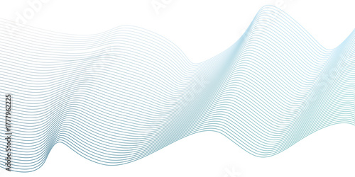 Wavy blend lines with gradient mesh abstract banner background. Flowing and motion technology vector lines pattern. 