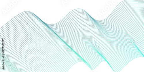 Wavy blend lines with gradient mesh abstract banner background. Flowing and motion technology vector lines pattern. 