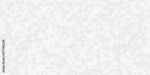 White triangular mosaic backdrop. Polygonal mosaic abstract banner background. Seamless modern pattern. 