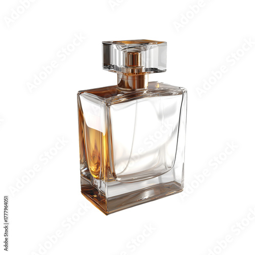Elegant Perfume Bottle With Striking Colors Displayed on a Clean Surface