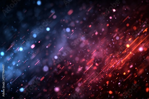 Dynamic Cosmic Background with Flowing Colorful Sparks and Meteor-Like Phenomena Effects