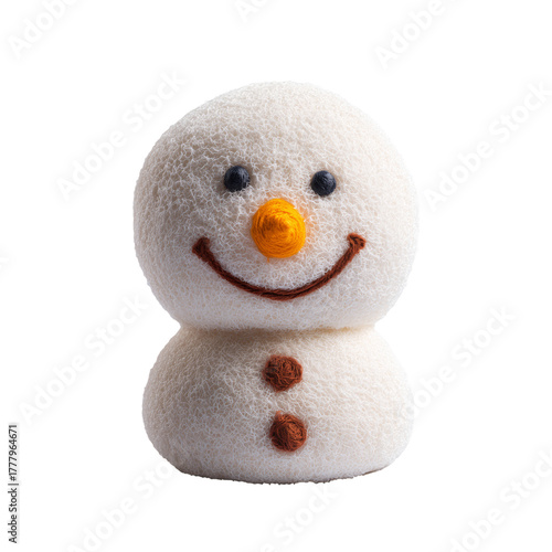 Cute Snowman Decoration Made From Felt With Cheerful Smile for Winter Crafts ...