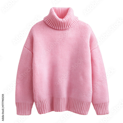 Cozy Knit Sweater With a Turtleneck, Perfect for Chilly Days in a Relaxed Set...