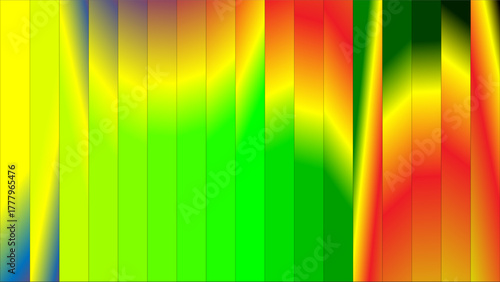 Vibrant abstract background with vertical color gradient stripes and wavy patterns.