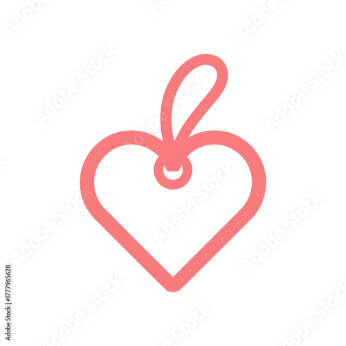 Heart locket Icon on White Background Vector Art Illustration on white background.