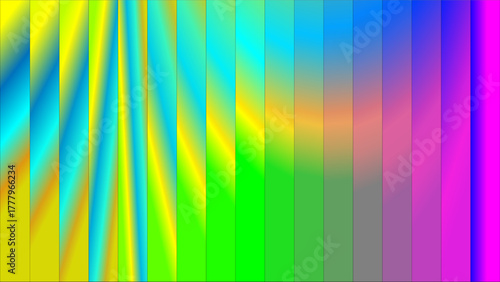Vibrant abstract background with vertical color gradient stripes and wavy patterns.