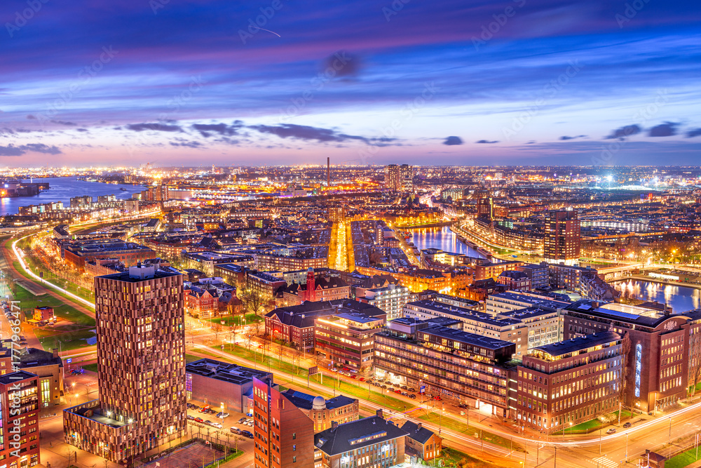 Fototapeta premium Rotterdam, Netherlands Cityscape Towards the Borough of Delfshaven 841