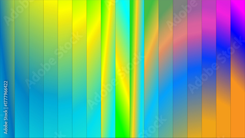 A vibrant and colorful abstract image featuring vertical bands of blended hues, creating a visually dynamic composition.