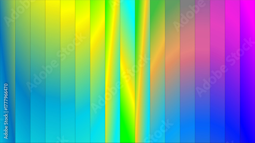 Vibrant abstract background with vertical color gradient stripes and wavy patterns.