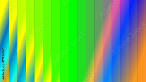 A vibrant spectrum of vertical stripes showcasing a gradient of colors from cyan and yellow to bright green, pink, blue, and orange.