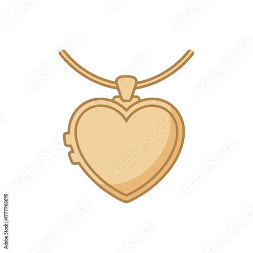 Heart locket Icon on White Background Vector Art Illustration on white background.
