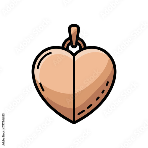 Heart locket Icon on White Background Vector Art Illustration on white background.