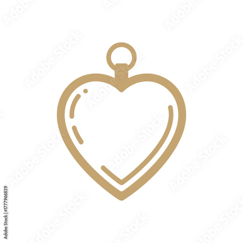 Heart locket Icon on White Background Vector Art Illustration on white background.