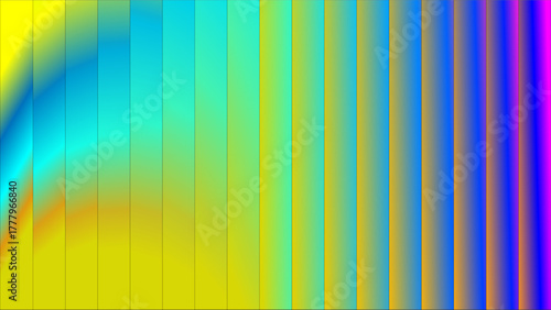 Vibrant abstract background with vertical color gradient stripes and wavy patterns.