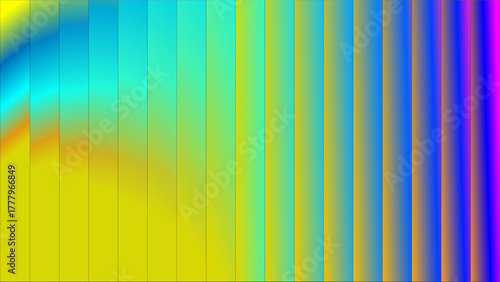 Vibrant abstract background with vertical color gradient stripes and wavy patterns.