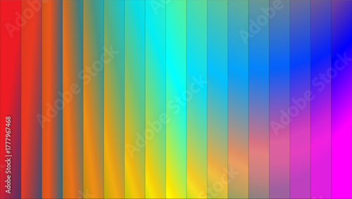 Vibrant spectrum of colors in vertical stripes creating a smooth gradient and abstract visual effect.