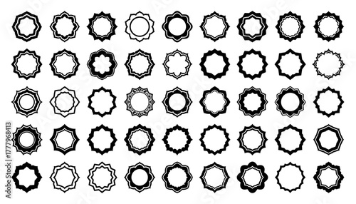 Set of hand drawn doodle frames and badges Vector collection of sketchy geometric borders