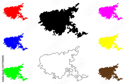 Ise Ekiti city (Federal Republic of Nigeria, Ekiti State) map vector illustration, scribble sketch Use map