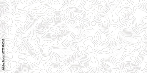 Topographic wave and curve line contour map background. Abstract wavy topographic map and curved lines background. Abstract geographic wave grid line map.	
