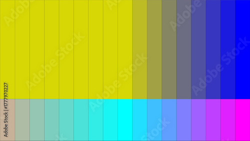 A gradient of colors transitioning from yellow to blue and then to magenta, with a secondary gradient of lighter shades below.