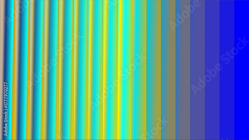 Abstract image with vertical stripes in shades of blue, yellow, and brown.