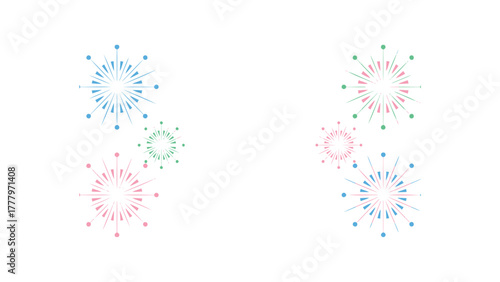 Abstract pastel colored geometric snowflake patterns arranged vertically on a clean white background