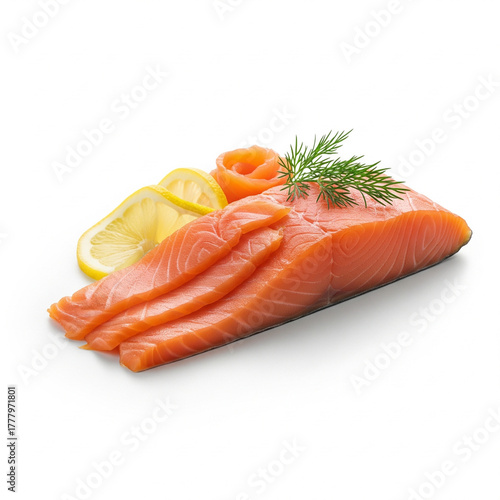 Fresh salmon fillet with lemon and dill, beautifully prepared for a healthy meal, representing culinary excellence and vibrant flavor profiles