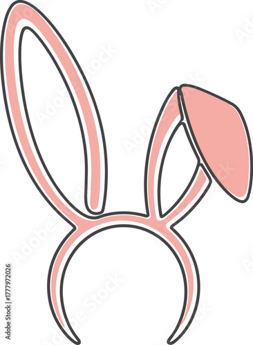 Pink Bunny Ears Headband Accessory .