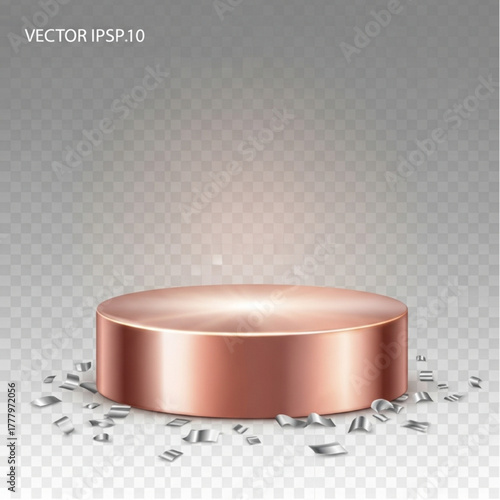 A gleaming podium with a confetti-strewn floor, ready to showcase a winner's triumph. vector illustration